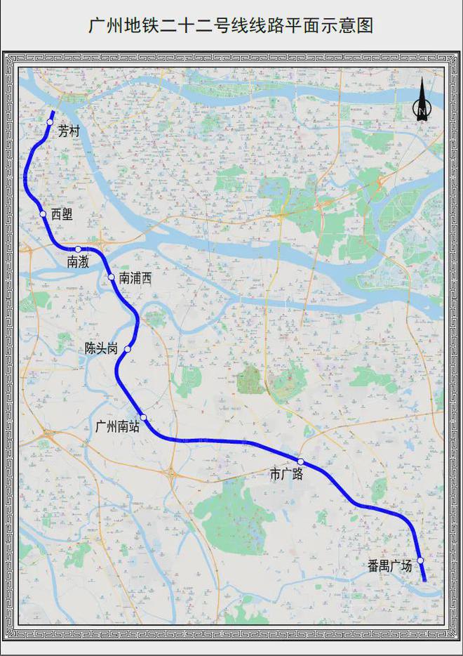 广州地铁22号线最新线路图揭秘，线路走向与影响分析