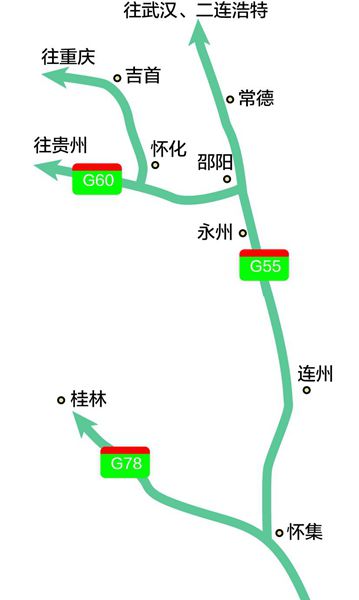 最新二广高速公路地图，南北交通动脉全线贯通